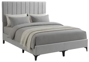 Επενδυμένο κρεβάτι Moega διπλό ύφασμα γκρι 160x200 εκ. 162x200x125 εκ.