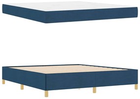 vidaXL Κρεβάτι με ελατήρια Μπλε και άσπρο 180 x 200 cm ύφασμα