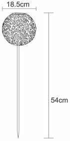 Ηλιακό Καρφωτό Φωτιστικό LED 0,06W ΙΡ44 54cm Globo Lighting-33743R-Σκουριασμένο 33743R