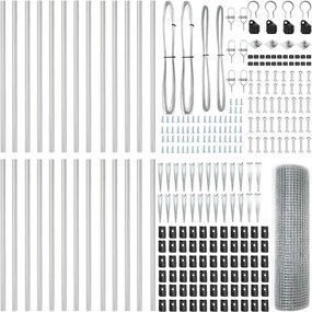 vidaXL Στύλος Περιφράξεων Ασημί 50 x 0,8 μ (25 x 25 χιλ. πλέγμα)