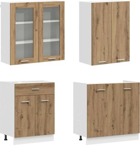 vidaXL Μονάδα κουζίνας LYON 8 pcs Artisan Δρυς Επεξεργασμένο Ξύλο