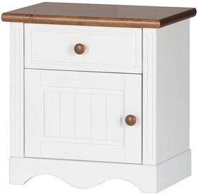 Κομοδίνο Pristine-Λευκό - Καφέ