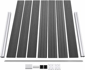 vidaXL Σετ Πάνελ Περίφραξης Μαύρο 353 x 146 εκ. από WPC