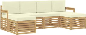 vidaXL Σειρά Καναπέ Εξωτερικού 6 pcs Λευκό και Κρεμ