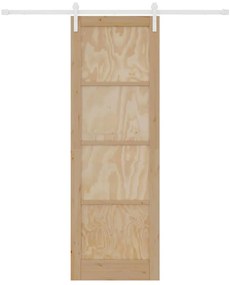 vidaXL Συρόμενη Πόρτα Φυσικό και λευκό 78 x 232 cm
