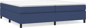 vidaXL Κρεβάτι Boxspring με Στρώμα Μπλε 200x200 εκ. Υφασμάτινο