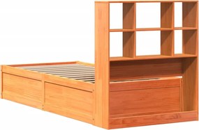 vidaXL Σκελετός Κρεβ. Χωρίς Στρώμα Καφέ Κεριού 75x190 εκ Μασίφ Πεύκο