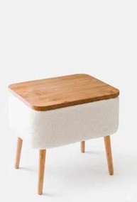 Κομοδίνο Λευκό / Φυσικό MIVANAL 60x30x55