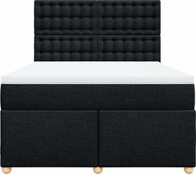 vidaXL Κρεβάτι Boxspring με Στρώμα Μαύρο 160x200 εκ. Υφασμάτινο