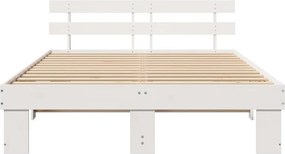 vidaXL Σκελετός Κρεβατιού Λευκό 150 x 200 cm Στερεά ξυλεία πεύκου