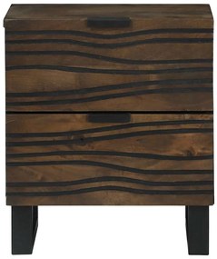 vidaXL Κομοδίνο 2 pcs Καρυδιά 40 x 33 x 46 εκ. Μασίφ ξύλο μάνγκο