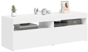 vidaXL Έπιπλα Τηλεόρασης με LED 2 τεμ. Λευκά 60 x 35 x 40 εκ.