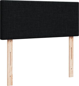 vidaXL Κρεβάτι Boxspring με Στρώμα Μαύρο 120x190 εκ. Υφασμάτινο