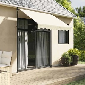 vidaXL Τέντα Συρόμενη Κρεμ 250 x 150 εκ. από Ύφασμα και Ατσάλι