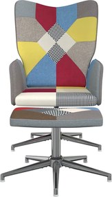 vidaXL Πολυθρόνα Relax Σχέδιο Patchwork Υφασμάτινη με Σκαμπό