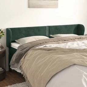 Κεφαλάρι με Πτερύγια Σκούρο Πράσινο 183x23x78/88 εκ. Βελούδινο - Πράσινο