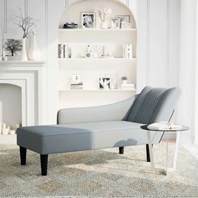 vidaXL Σαλόνι πολυθρόνας με δεξί μπράτσο ανοιχτό γκρι ύφασμα