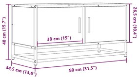 Έπιπλο Τηλεόρασης Sonoma Δρυς 80x34,5x40εκ Επεξ. Ξύλο/Μέταλλο - Καφέ