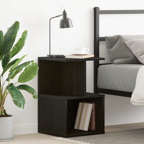 vidaXL Κομοδίνο σε Μαύρο Δρυς 35x35x55 εκ από Επεξεργασμένο Ξύλο
