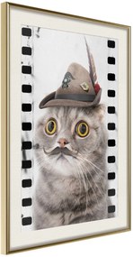 Αφίσα - Dressed Up Cat - 20x30 - Χρυσό - Με πασπαρτού