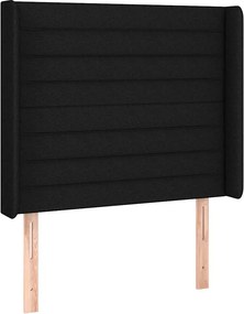 vidaXL Κρεβάτι Boxspring με Στρώμα &amp; LED Μαύρο 90x200 εκ. Υφασμάτινο