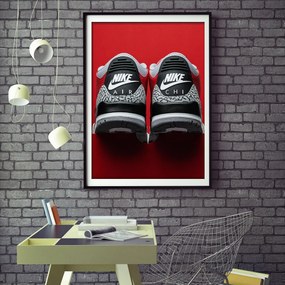 Πόστερ &amp; Κάδρo Sneakers KDS022A 22x31cm Μαύρο Ξύλινο Κάδρο (με πόστερ)