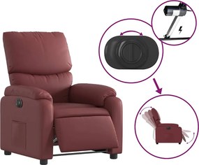 vidaXL Πολυθρόνα Ανακλινόμενη Ηλεκτρική Μπορντό Συνθετικό Δέρμα