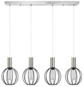 Φωτιστικό Οροφής - Ράγα Adept Tube 77-8448 87x20x300cm 4xE27 60W Nickel-Black Homelighting