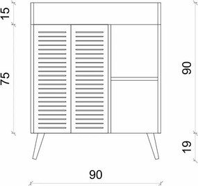 Έπιπλο Μπαρ Καφέ Ψαμμίτης FRAU 90x40x19