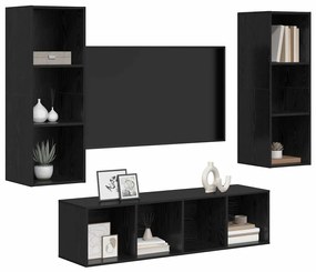 vidaXL Σετ επίπλου τηλεόρασης 3 pcs Μαύρη δρυς 37 x 37 x 142.5 εκ