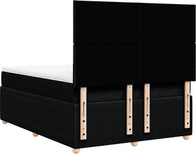 vidaXL Κρεβάτι Boxspring με Στρώμα Μαύρο 140x190 εκ. Υφασμάτινο
