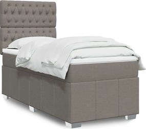 vidaXL Κρεβάτι Boxspring με Στρώμα Taupe 80x200 εκ. Υφασμάτινο