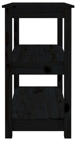 vidaXL Τραπέζι Κονσόλα Μαύρος 80x40x74 εκ. από Μασίφ Ξύλο Πεύκου