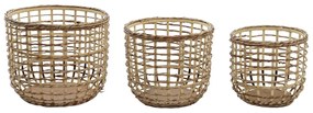Σετ Καλαθιών DKD Home Decor Καφέ Φυσικό (3 Τεμάχια) (3 Μονάδες)