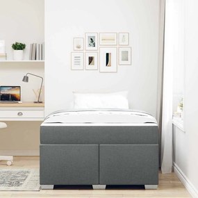 vidaXL Σκελετός Κρεβατιού Σκούρο γκρι 120 x 190 cm ύφασμα