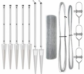 vidaXL Στύλος Περιφράξεων Ασημί 10 x 0,6 μ (12 x 12 mm δίχτυ) Ατσάλι