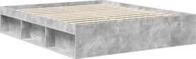 vidaXL Σκελετός Κρεβατιού Γκρι τσιμέντου 160 x 200 cm
