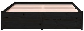 vidaXL Πλαίσιο Κρεβατιού Μαύρο 120 x 200 εκ. από Μασίφ Ξύλο