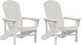 vidaXL Καρέκλα Κήπου 2 pcs Λευκό 82 x 74 x 92 εκ. Πολυαιθυλένιο