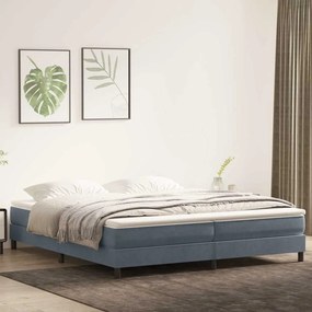 vidaXL Κρεβάτι Boxspring χωρίς Στρώμα Σκούρο Γκρι 200x210 εκ Βελούδινο