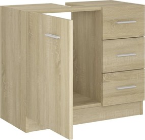 vidaXL Ντουλάπι Νιπτήρα Sonoma Δρυς 63x30x54 εκ. Επεξεργασμένο Ξύλο