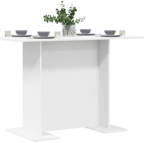 vidaXL Τραπέζι Φαγητού Λευκό 110x60x75 εκ Επεξεργασμένο Ξύλο