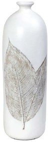 Βάζο Ανάγλυφο FIK356 12x12x35,5cm White-Beige Epsiel Πολυρεσίνη