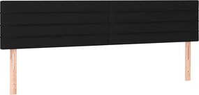 vidaXL Κρεβάτι Boxspring με Στρώμα Μαύρο 200x200 εκ. Υφασμάτινο