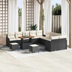 vidaXL Σετ Καναπέ Κήπου 13 pcs Μαύρο συνθετικό ρατάν