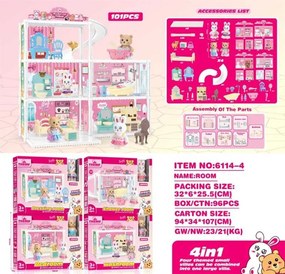 Κουκλόσπιτο mini με ζωάκια - 6114-4DIY - 233412