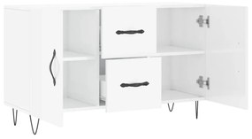 Ντουλάπι Γυαλιστερό Λευκό 100 x 36 x60 εκ. Επεξεργασμένο Ξύλο - Λευκό