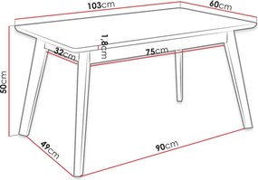 Τραπέζι Skandi 100-Fusiko - 103.00Χ60.00Χ50.00cm
