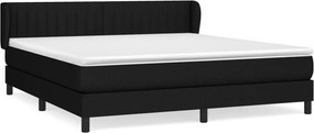 vidaXL Κρεβάτι Boxspring με Στρώμα Μαύρο 180x200 εκ. Υφασμάτινο