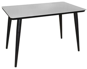 Τραπέζι Union ΕΜ832,1 120x70x75cm 120x70cm Βαφή Black-Glass White Μέταλλο,Γυαλί